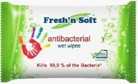 Fresh 'n soft lingettes humides antibactériennes pour les mains 60 pièces