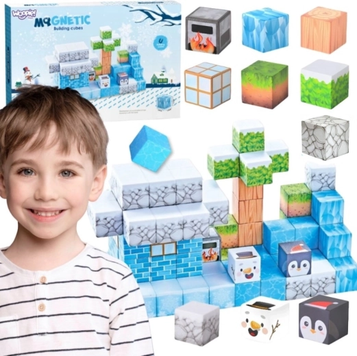 Jeu de construction magnétique Woopie Monde hivernal des cubes