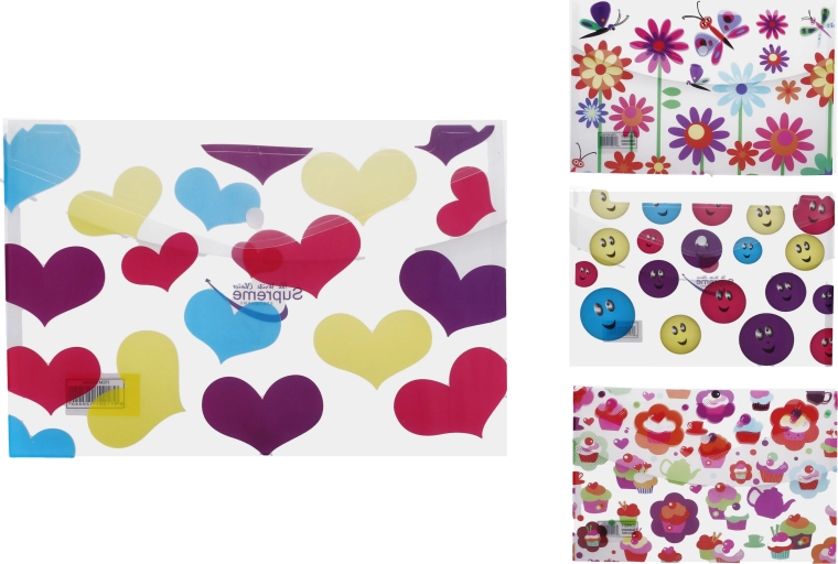 Chemise à pression 33,5 × 23,5 cm motifs assortis