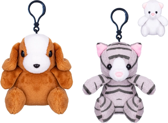 Porte-clés en peluche avec mousqueton pour enfants