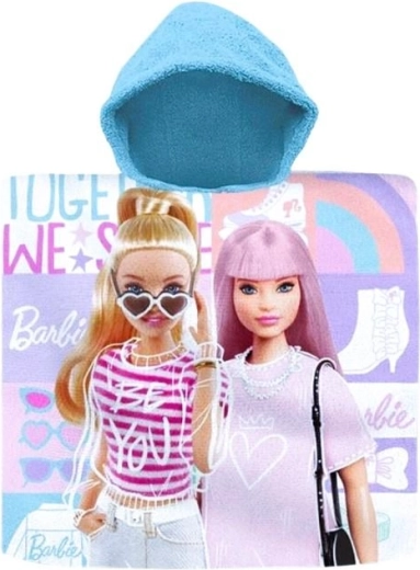 Poncho de bain enfant à capuche BARBIE en coton