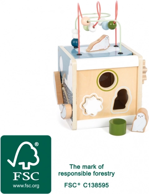 small foot cube d’activité arctique en bois FSC