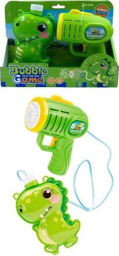 Pistolet à bulles 2-en-1 dinosaure
