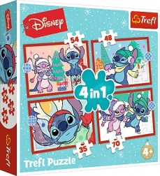 Puzzle 4-en-1 STITCH Noël