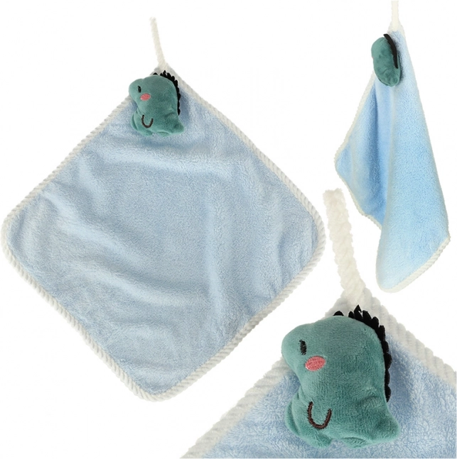 Serviette enfant pour la maternelle 30 × 30 cm – dinosaure bleu