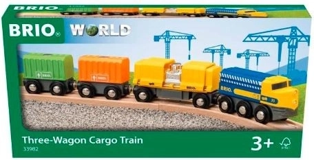 Train de marchandises Brio avec trois wagons