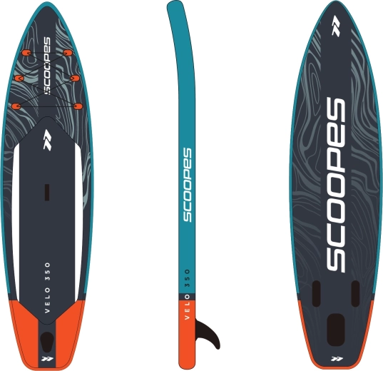 Paddleboard SUP gonflable LAGO 350 cm avec kit d’accessoires, gris