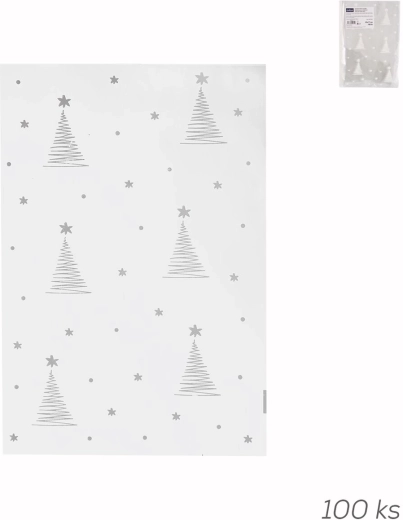 Sachet en cellophane avec motif de Noël « sapin » 25 × 17 cm, 100 pcs