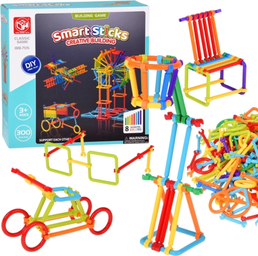 Jeu de construction Smart Sticks – tiges et connecteurs, 300 pièces