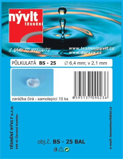 Butées hémisphériques adhésives transparentes 6,4 × 2,1 mm, lot de 10 pièces
