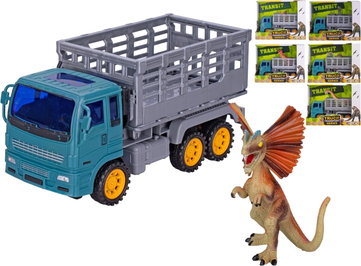 Camion à inertie avec figurine de dinosaure