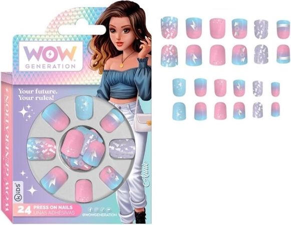 Ongles artificiels autocollants pour enfants – lot de 24