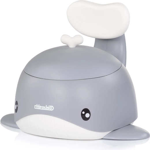 Pot pour enfant Chipolino avec dossier, baleine, gris