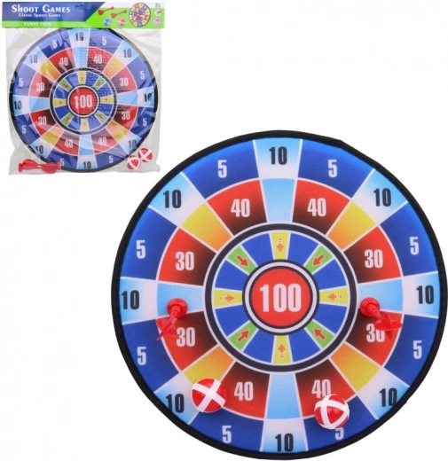 Cible en tissu avec fléchettes et balles 36 cm