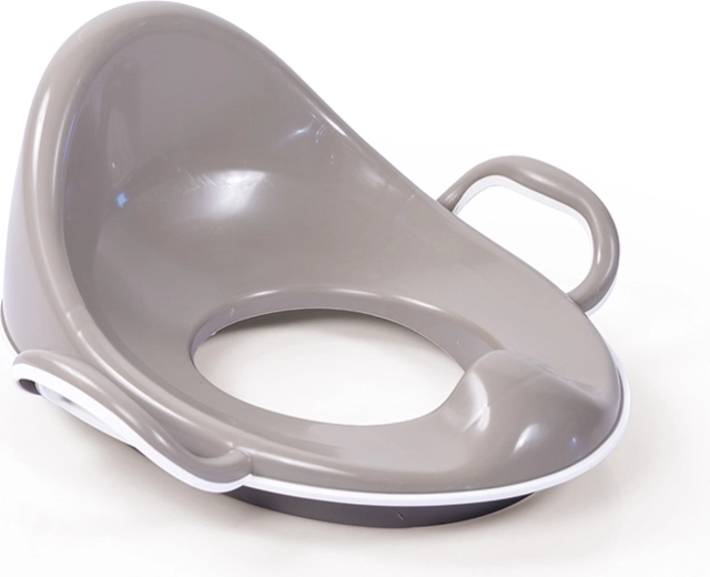 Siège de toilette antidérapant avec dossier haut, gris