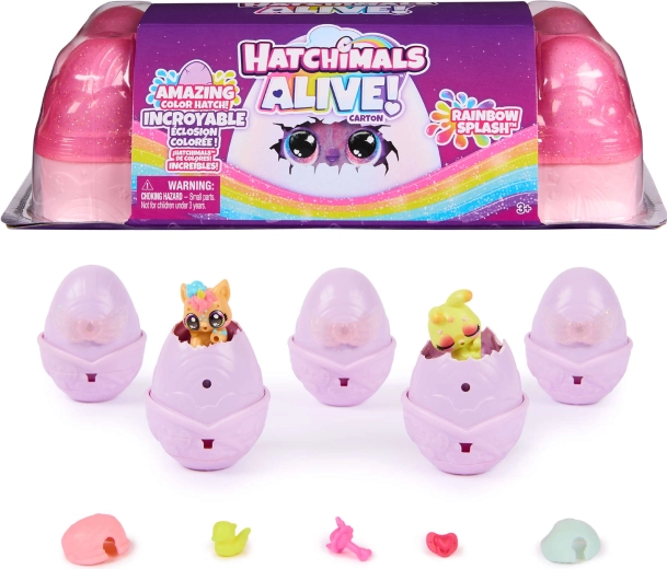 Hatchimals Alive Rainbow Splash set de 5 figurines dans des œufs avec accessoires