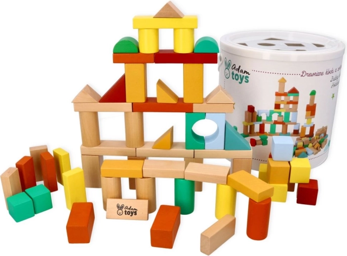 Adam Toys blocs en bois avec trieur de formes – 100 pièces