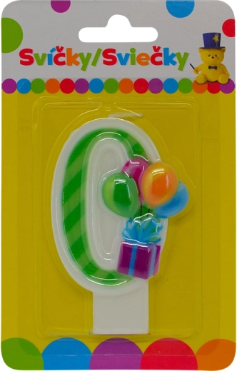 Bougie d’anniversaire avec ballons chiffre 0