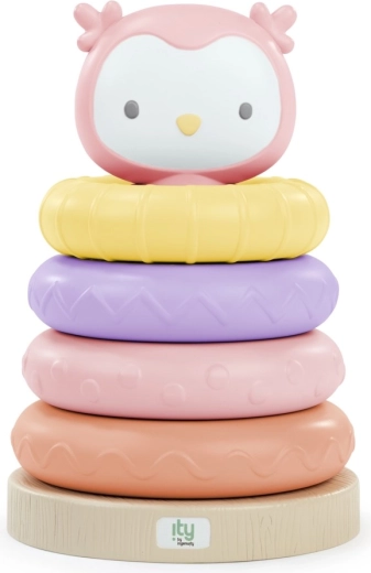 Pyramide sensorielle empilable avec petite chouette Nally par Ingenuity, 6 mois+