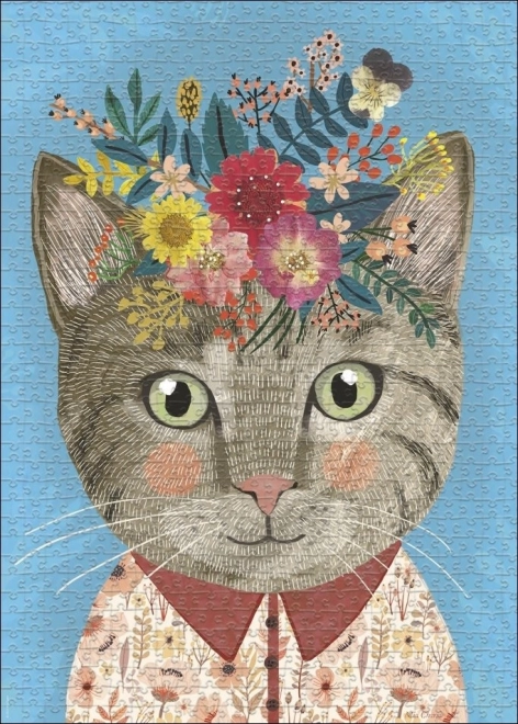 Puzzle HEYE Floral Friends : Belle petite chatte 1000 pièces