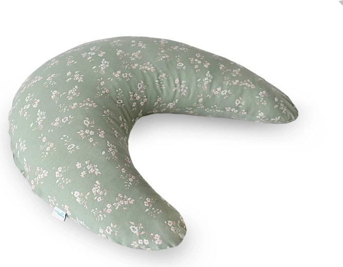 Coussin d’allaitement et de maternité Huggy en jersey Green Meadow 150 × 60 × 37