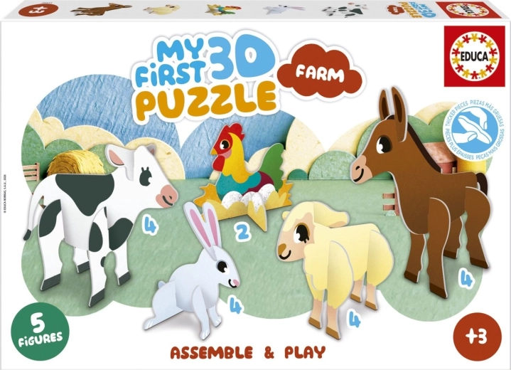 EDUCA Mon premier puzzle 3D Ferme 5 en 1