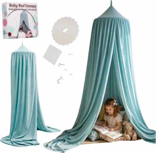 Baldaquin suspendu pour enfant au-dessus du lit, boho bleu