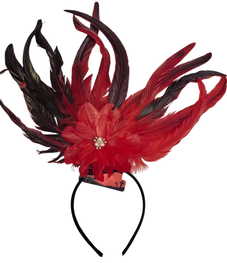 Serre-tête Halloween avec plumes et fleur