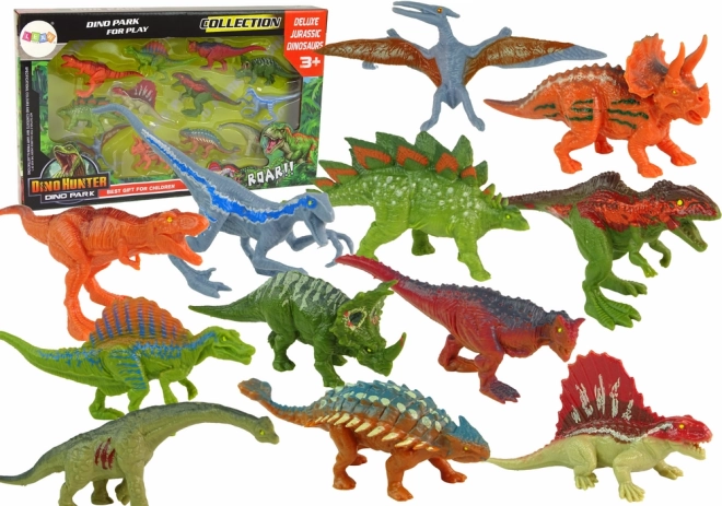 Set de figurines de dinosaures, 12 pcs – jouets en caoutchouc colorés