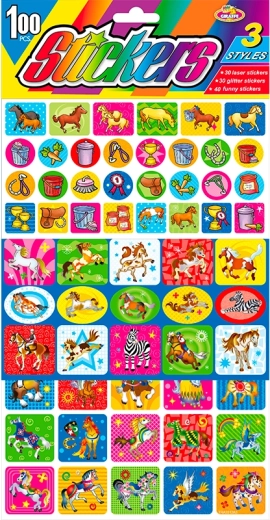 Autocollants motif CHEVAL – 100 pcs