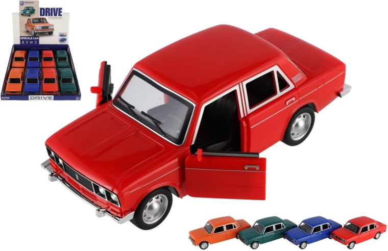 Voiture rétro à friction avec lumière et son 18 cm