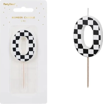 Bougie d’anniversaire en forme de chiffre 0 (mix) 5,5 cm - 1 pièce