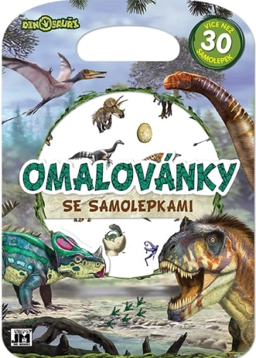 Coloriages avec autocollants dinosaures