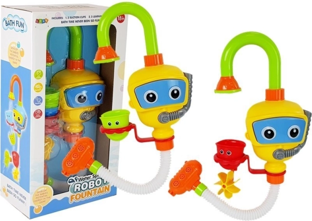 Robot de bain coloré avec cascade et gobelets