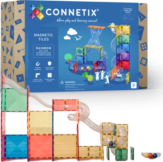 Connetix Ball Run – pack d’extension – blocs de construction magnétiques, 66 pièces