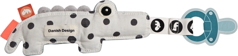 Doudou Done by Deer avec attache-tétine Croco bleu