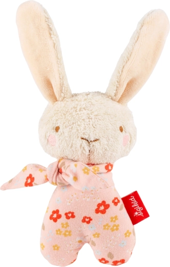Sigikid premier lapin en peluche avec hochet rose 15 cm