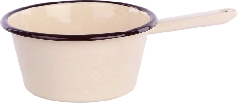 Casserole émaillée Silesia 0,6 l crème avec bec verseur 14 cm