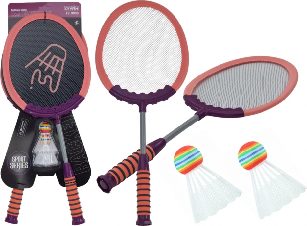 Set de 2 raquettes de badminton 2 volants Badminton Rose