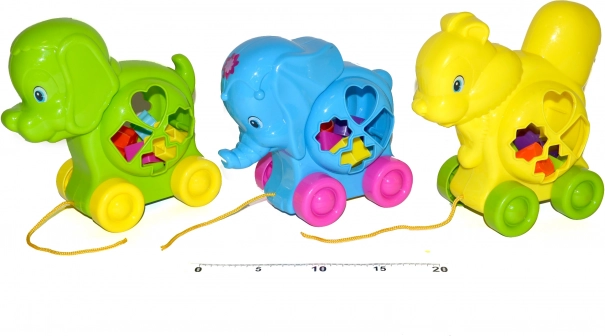 Jeu didactique à tirer avec formes – petit animal 18 cm
