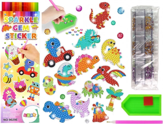 Mosaïque de Diamants Autocollants Dinosaures