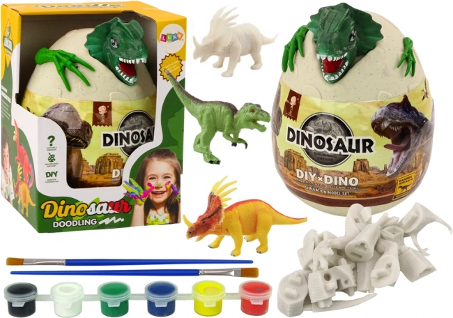 Œuf avec dinosaures à peindre vert