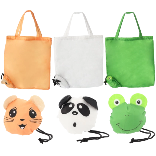Sac de courses pliable à motifs animaliers 42 × 45 cm