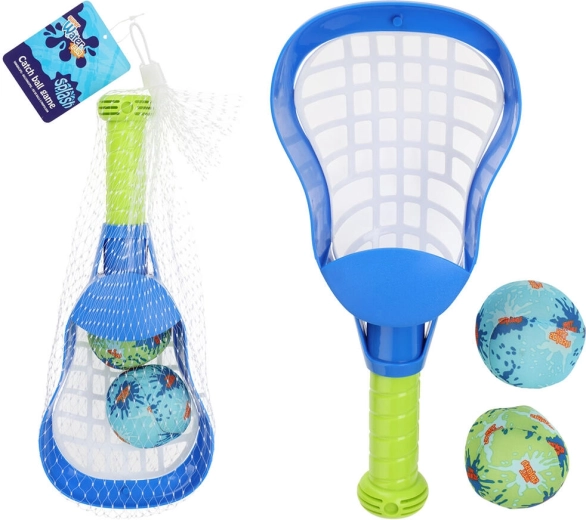 Set de lancer type lacrosse – batte et 2 balles