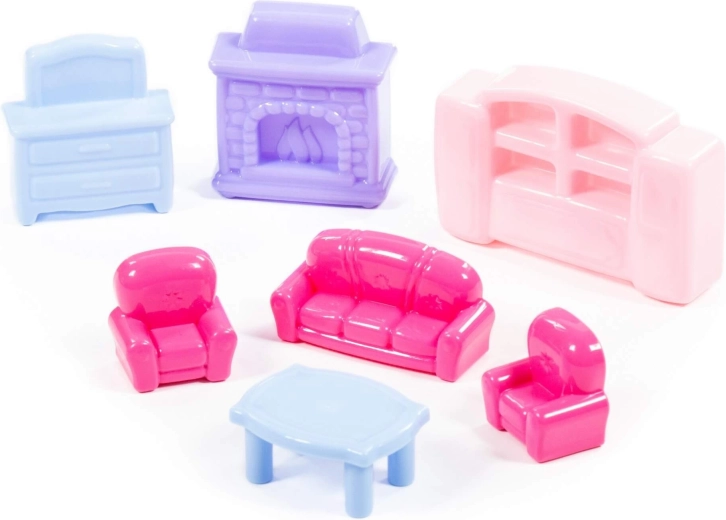 Meubles pour maison de poupée – ensemble coloré de 7 pièces