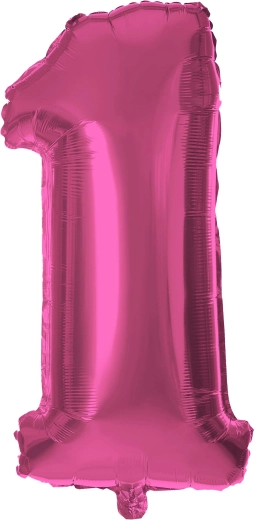Ballon en feuille chiffre 1 30 cm rose TORO