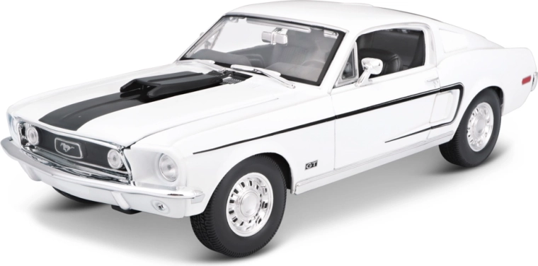 Maisto Ford Mustang GT Cobra Jet 1968 – modèle de voiture en métal 1:18 blanc