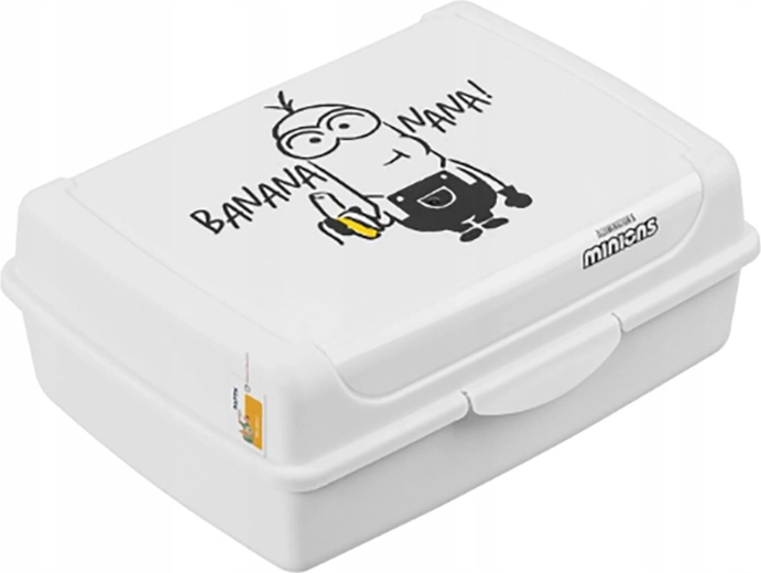 Boîte à goûter Les Minions avec clip, blanche, 17 × 13 × 7 cm