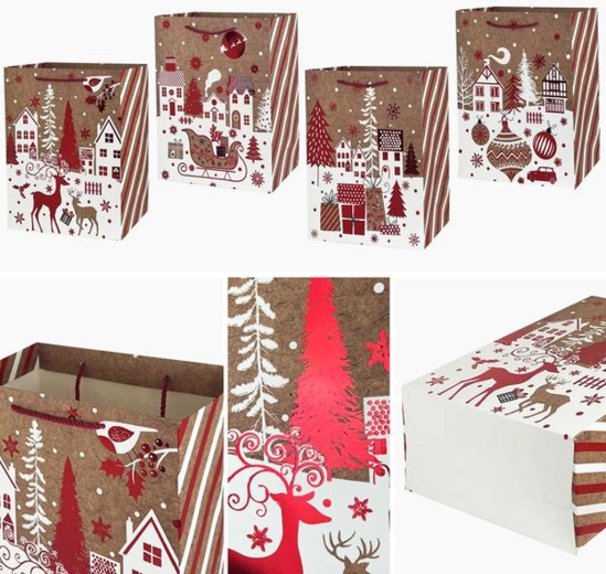 Sac cadeau de Noël 14 × 17 × 7 cm – assortiment de motifs