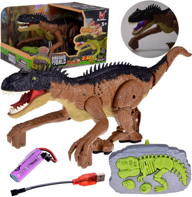 Dinosaure marron avec télécommande jouet